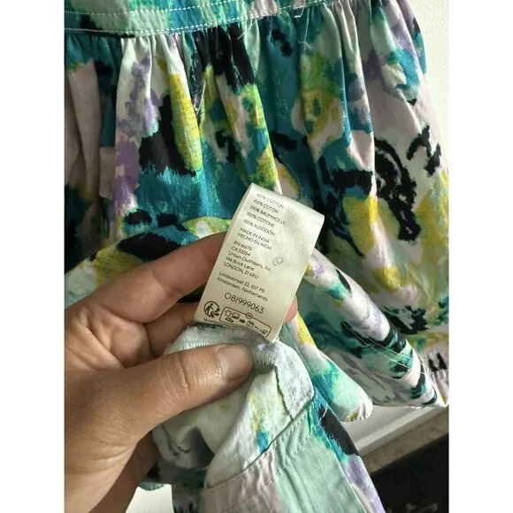 Flawed New Free People Long Love Triangle Printed Embroidered Midi Dress Size XL - Picture 4 of 8